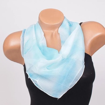 Image 1 of Светлосиньо дамско фишу с лалета