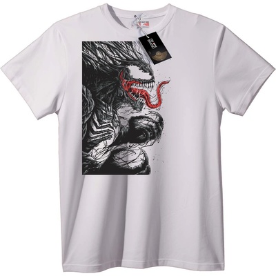 NOONEBRAND Тениска Venom - Черна с Червен Симбиот - 7XL, White