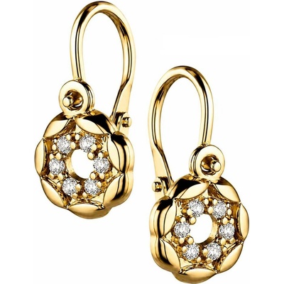 Zlaton Náušnice žluté zlato visací se zirkony 1.2cm 1.1g 000540611247