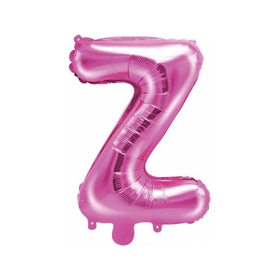 PartyDeco Fóliový balón Mini Písmeno Z 35 cm ružový