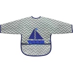 Kikkaboo Непромокаем лигавник с ръкави и джоб Kikkaboo - Boat, Grey (31303030022)