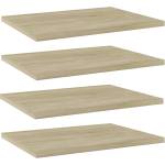 vidaXL Рафтове, 4 бр, дъб сонома, 40x30x1, 5 см, инженерно дърво (805160)