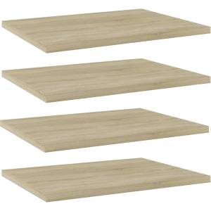 vidaXL Рафтове, 4 бр, дъб сонома, 40x30x1, 5 см, инженерно дърво (805160)