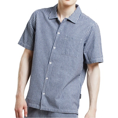 DEDICATED Мъжка риза с копчета Dedicated Shirt Brantevik Work Stripe Shirt - Blue - размер M (033-2517-0113)