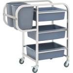 vidaXL Кухненска количка с пластмасови контейнери, 82x43, 5x93 см (50918)