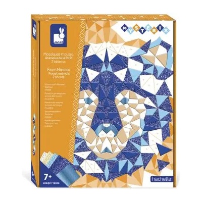 Janod - Детска мозайка със стикери и числа - Животни (J07974)