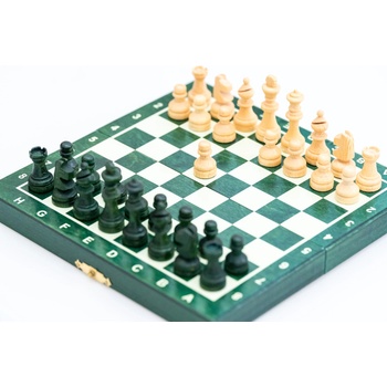 Shakhmaten magazin Мини магнитен дървен шах - зелен