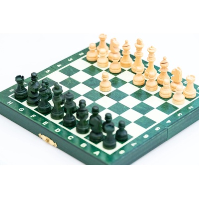 Shakhmaten magazin Мини магнитен дървен шах - зелен