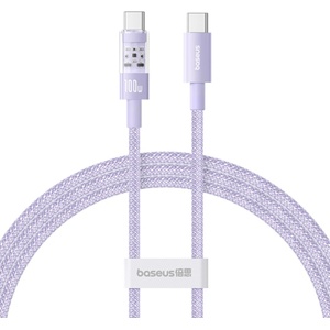 Baseus USB-C към Type-C кабел, супер бързо зареждане 100 W, 1 m - Baseus Gem (P103737300051111-00) - Nebula Purple