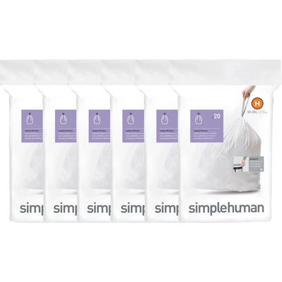 Simplehuman Sáčky 30-35L typ H zatahovací 6 x 20ks 120 sáčků 30 µm CW0258-2