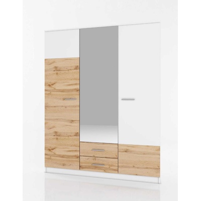 Гардероб Carina дъб вотан и бяло