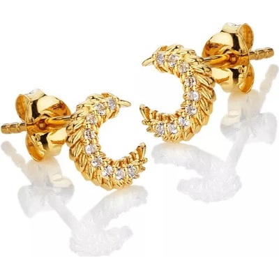 Hot Diamonds Pozlacené stříbrné náušnice HD x Golden Edit Selene DE855