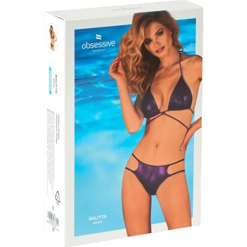 Obsessive Balitta - лилав бикини с блясък и яка - M