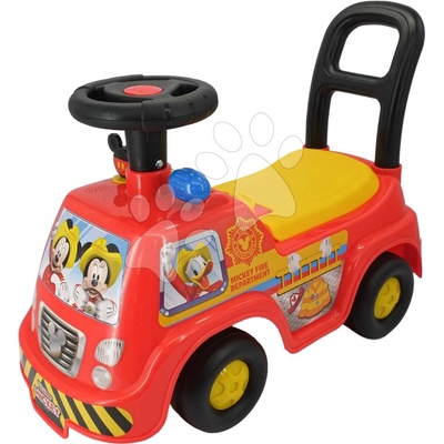 Kiddieland Mickey Fire Truck so zvukom a svetlom a úložným priestorom pod sedadlom
