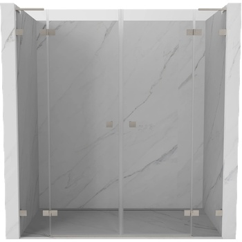 Mexen Lunar L Двойна врата за душ, отваряща се, 190 см, прозрачна, матиран никел - 834DL-190-000-97-00 (834DL-190-000-97-00)