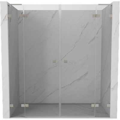Mexen Lunar L Двойна врата за душ, отваряща се, 190 см, прозрачна, матиран никел - 834DL-190-000-97-00 (834DL-190-000-97-00)