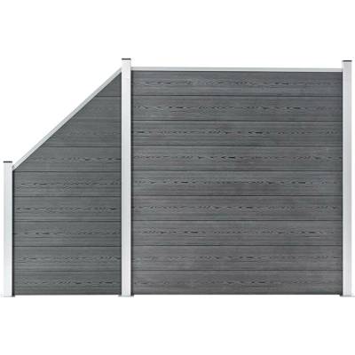 vidaXL Plotová sada z WPC 1 čtvercový + 1 šikmý díl 273 x 186 cm šedá