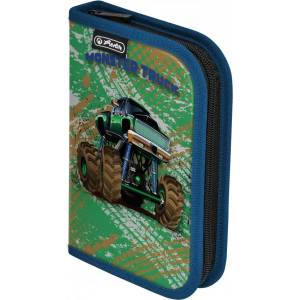 Herlitz Ученически несесер празен, 2 допълнителни крила, момчета Monster Truck - Herlitz