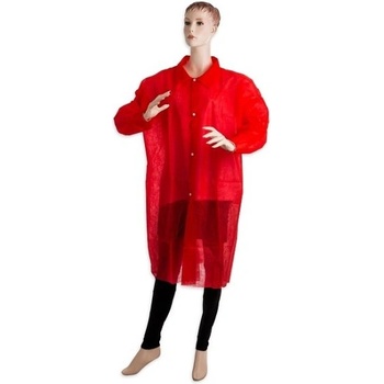 PROFOD PD-PLAST / Jednorázový plášť s knoflíky - červená XXL (prof_1414)