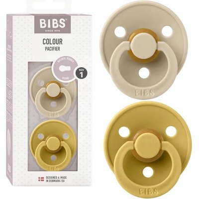 Bibs Colour přírodní kaučuk 2ks Vanilla / Mustard