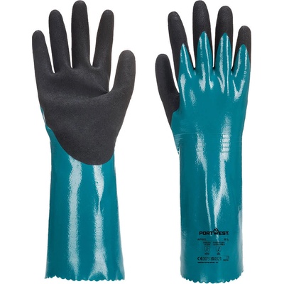 Portwest sandy grip lite ap60 / Химически нитрилни ръкавици с пясъчно покритие - синьо/черно xxl (ap60b8rxxl)