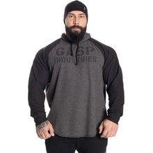 Gasp LONG SLEEVE THERMAL Hoodie GRAPHITE melange mikina Gasp grafitově šedá
