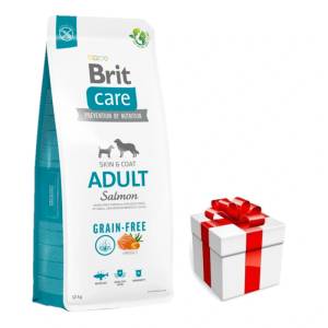 Brit care Без зърнени култури за възрастни котки със сьомга 12кг + безплатна изненада за кучето
