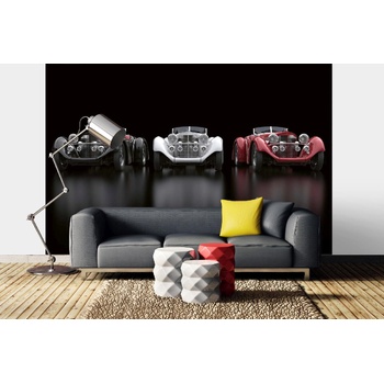 DIMEX ART s. r. o Самозалепваща се флизелинова фототапета ретро коли в редица 375 x 250 см