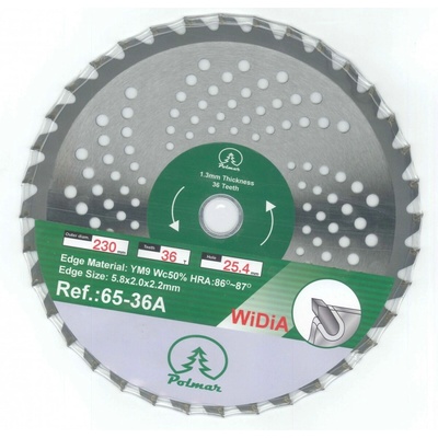 ŘEZNÝ KOTOUČ PRO KŘOVINOŘEZ S Vidiovým OSTŘÍM 230 mm 36 ZUBŮ