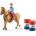 Schleich Шлайх Фарм Уърлд Състезание с бъчви с каугърл (42576)