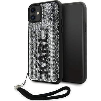 KARL LAGERFELD Кейс Karl Lagerfeld KLHCN61PSQRKS за iPhone 11 / Xr 6.1"", сребрист / сребрист, твърд, Sequins Cord (KF001656-0)