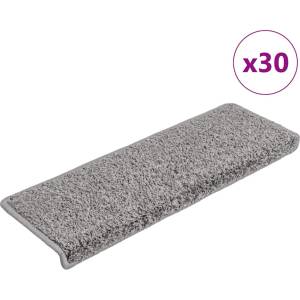 vidaXL Изтривалки за стълби, 30 бр. , 65x21x4 см, сиви, с правоъгълен кант (3365825)