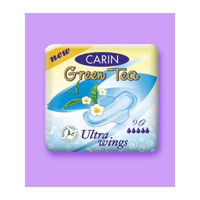 Carin Ultra Wings Green Tea hygienické vložky 9 ks