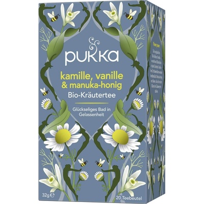 PUKKA Herbs Ajurvédsky Bio bylinkový čaj Kamilka, Vanilka so sladkou chuťou Manuka medu 20 ks