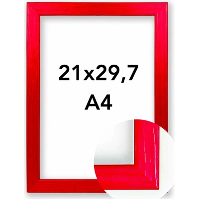 Fotorámeček Modena Rozměr: A4 - 21 x 29,7 cm, Barva: Červená, Typ zasklení: Plexi