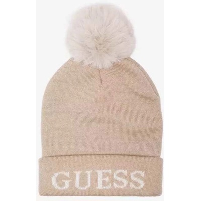 Guess dámská čepice Logo Pom hnědá