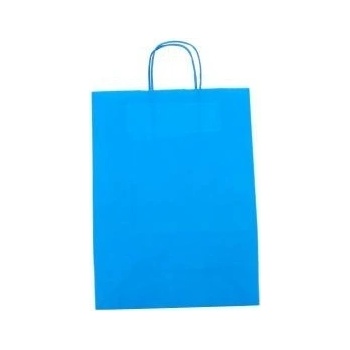 Papierová taška stáčané ušká modrá