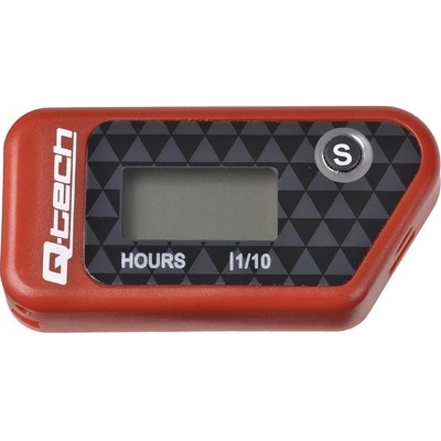 měřič motohodin bezdrátový s nulovatelným počítadlem, Q-TECH (červený) – Zbozi.Blesk.cz