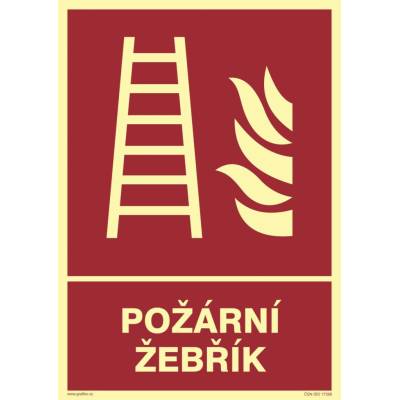 Grafiko | Požární žebřík - fotoluminiscenční - Materiál Samolepící PVC folie, Rozměr 297x210mm