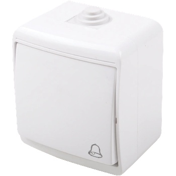 ELMARK СТЪЛБИЩЕН/ЗВЪНЧЕВ БУТОН ОТКРИТ МОНТАЖ БЯЛ ip44 (1922130107)