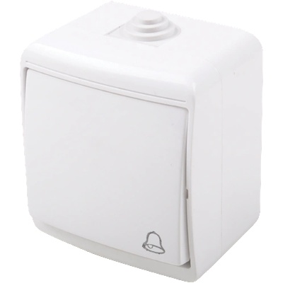 ELMARK СТЪЛБИЩЕН/ЗВЪНЧЕВ БУТОН ОТКРИТ МОНТАЖ БЯЛ ip44 (1922130107)