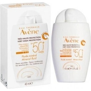 Eau Thermale Avène Хидратиращ гел-флуид за лице за яувствителна кожа, , Avene Fluide Mineral Facial Sunscreen For Sensitive Skin SPF50+ 40 ml