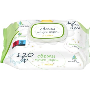 Свежи Мокри кърпички Свежи - Лайка, 120 броя (3800232578547) - baby