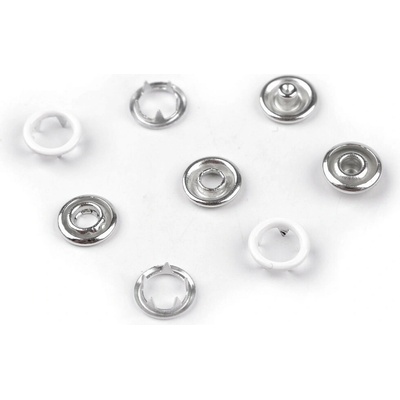 Knoflíky stiskací Roland Baby Ø10 mm na slabé látky, barevný lak, malé, 1 bílá