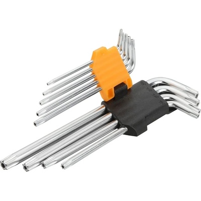 TOLSEN TOOLS Комплект ключове TORX дълги CrV, с отвор 9 части T10 - T50 TOLSEN ТЛС20056Т