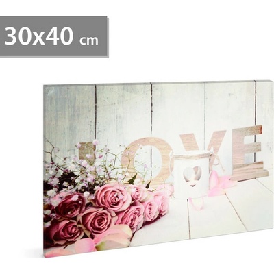 LED obrázek s věšákem na stěnu - LOVE 30 x 40 cm