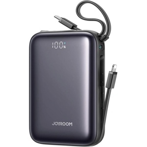 JOYROOM Mini аварийно зарядно устройство с Type-C конектор, 20 000 mAh, LED дисплей + кабел Type-C/Lightning, ЧЕРЕН (JR-PBF29-BLK)