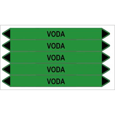 Značení potrubí, voda,5 ks, 150 × 12 mm PZ 008681