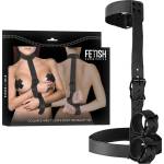Fetish Submissive Bondage Collar & Wrist Cuffs Body Restraint Set Black
