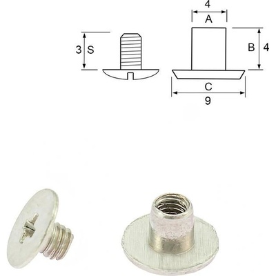 Nýt šroubovací 4 mm, Ø 4 mm nikl Počet: 4 ks – Zbozi.Blesk.cz